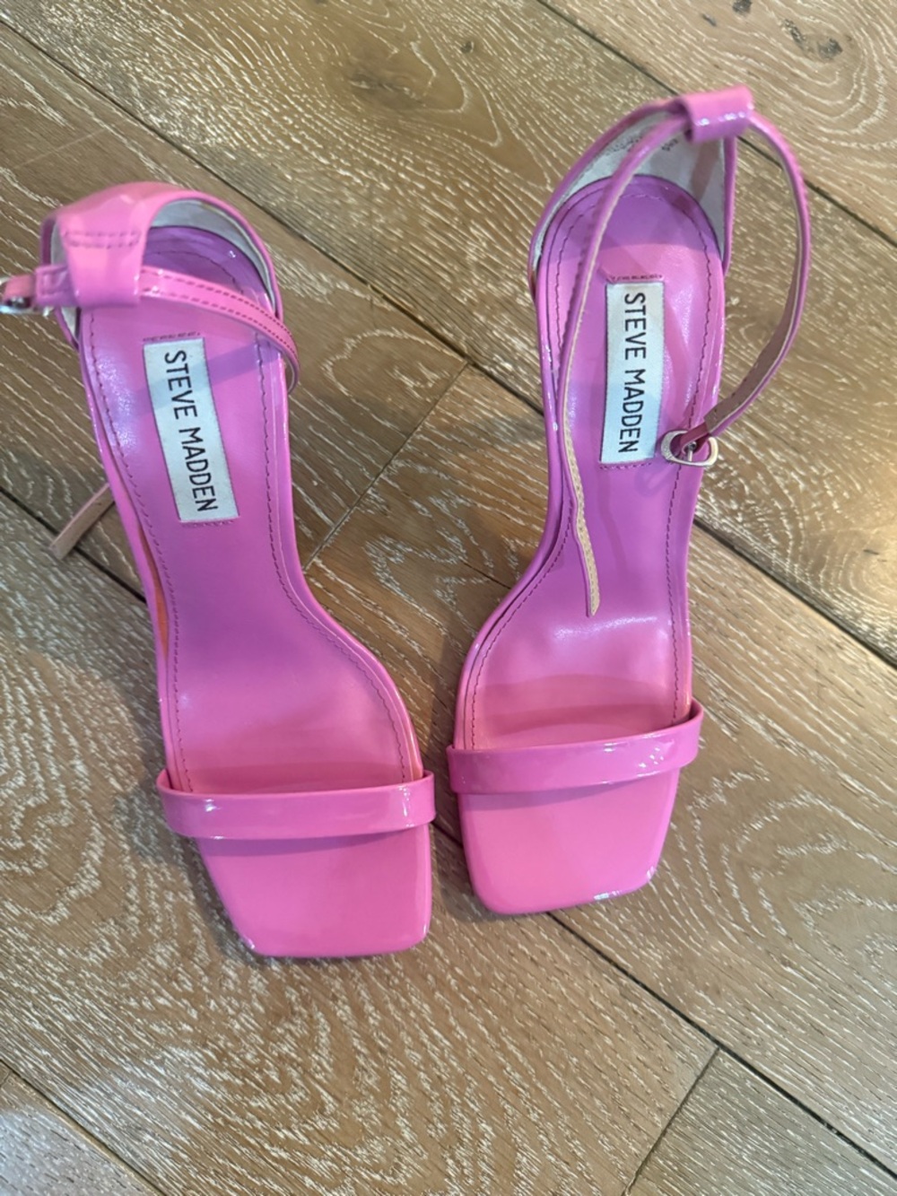 Steve Madden Hot Pink Patent Ankle-Strap Heels